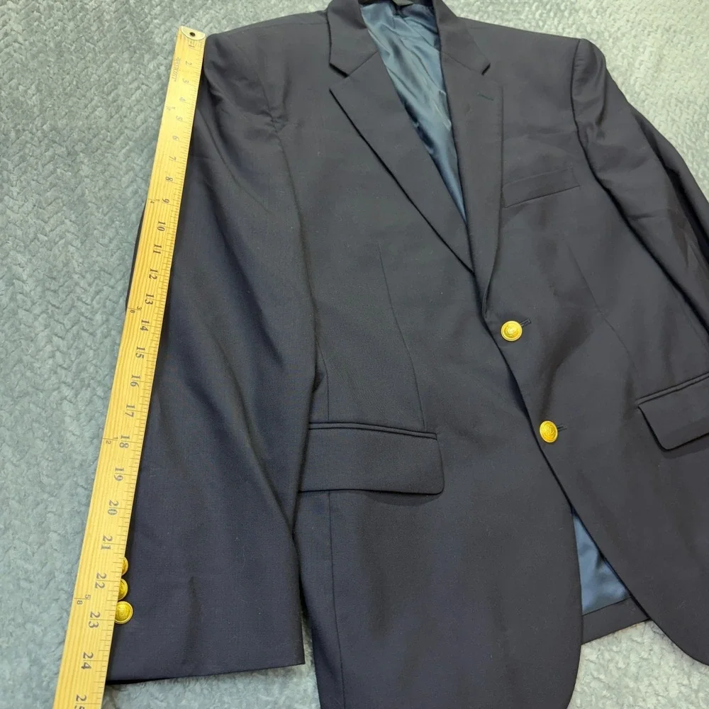 Jos A Bank Mens Blazer Exacutive Navy Wool 40 Short Gold Buttons‎